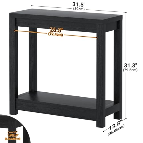 Cyclysio 32 Inch Wood Console Table for Narrow Entryway, Black by Cyclysio - Used condition - Image 3