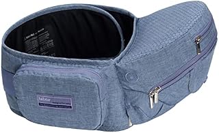 Bebamour Hipseat Baby Carrier 0-36 Months, Lightweight Adjustable Back Supporting Waist Stool, 3 in 1 Baby Carrier Newborn to Toddler Seat (Grey Purple)