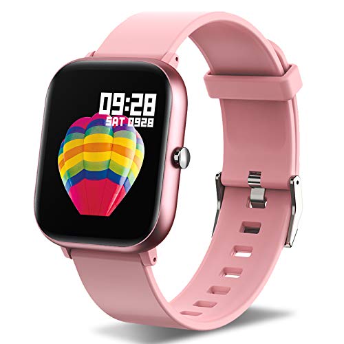 Airbinifit Fitness Tracker, IP68 Waterproof Activity Tracker,Fitness Tracker Activity Tracker with Heart Rate Sleep,Step Counter Stopwatch for Men,Fitness Watches for Women (Peach)