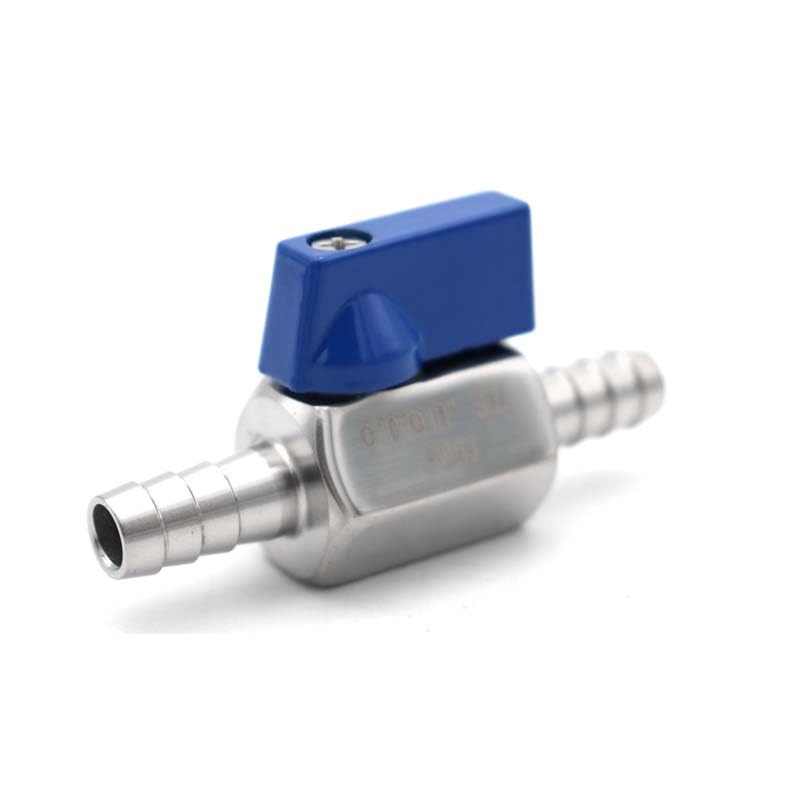 Vanne à bille 10mm anticorrosion en acier 304 et manette bleue pratique