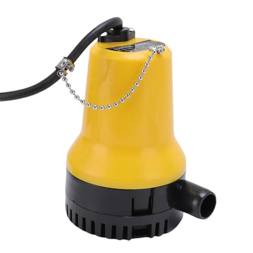 12V 1110GPH Boat Bilge Water Pumps, Portable Automatic Bilge Pump for Ponds, Pools, Spas Silent, Boat Caravan RV Submersible, 70L / min, Easy to Operate