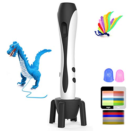 Pluma 3D Pluma de impresión 3D para niñoscon un juego completo de 12 colores y pantalla LCD, lápiz 3D compatible con PLA y ABS,Protectores de Dedos, Mejor Regalo Creativo para Niños y Adulto