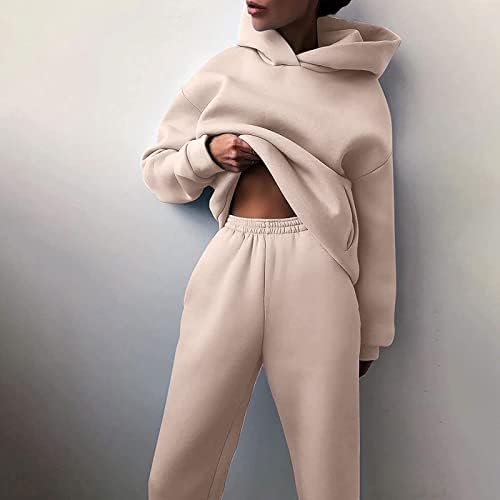 Joggingpak voor dames, 2-delig, capuchontrui en joggingbroek, warm