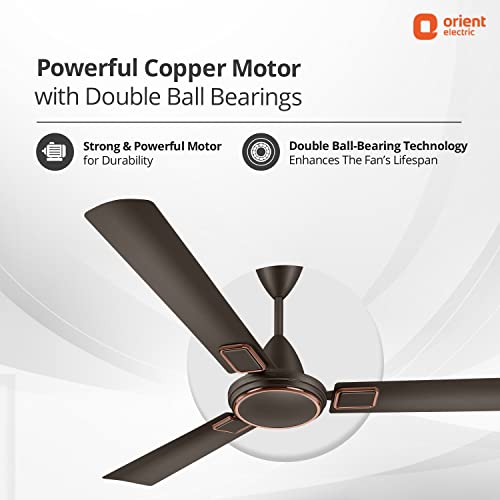 Image of Orient Electric 1200 mm Falcon 425 Deco Metallic Bronze Ceiling Fan - Copper