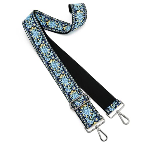 Image of ZOOEASS Nickel Buckles Wide Shoulder Strap Adjustable Replacement Belt Gun Buckles Guitar Style Crossbody Bag Strap