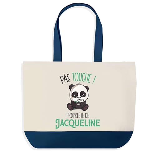 Sac de shopping bleu Jacqueline Pas Touche Panda, l'idée cadeau collègue idéale