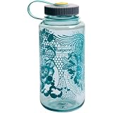 Nalgene 32 oz Wide Mouth Water Bottle | BPA-Free, Durable & Leak Proof- Biomorphism Seafoam
