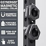 Synergee Barbell Collars - Magnetic or Aluminum – Locking 2" Olympic Size Weight Clamps - Quick Release Collar Clips – Bar Clamps Great for Olympic Lifts and Strength Training - Image 2