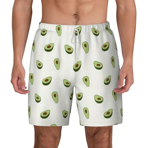 Maillot de bain homme avocat blanc XL double couche avec poches