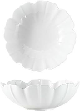 Ceramic special-shaped lace salad soup bowl household exquisite tableware -8.5-inch Yalian