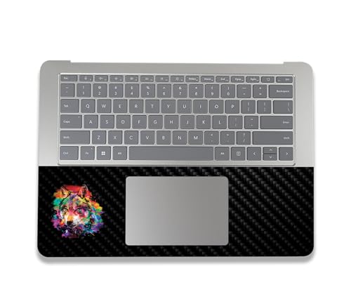 Image of MightySkins Carbon Fiber Skin Compatible With Microsoft Surface Laptop Studio 2 (2023) Full Wrap Kit - Rainbow Wolf | Protective, Durable Textured Carbon Fiber Finish | Easy To Apply | Made in the USA