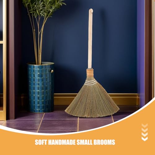 Escoba de mano para interiores de miscanthus tejida a mano SHERCHPRY ligera, pack de 2 4