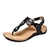 Athlefit Womens Black Orthopedic Arch Support Sandals Casual Summer Walking Adjustable Thong Sandals for Women Size 9
