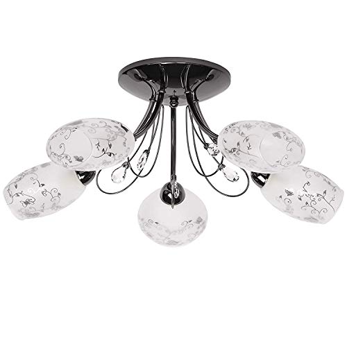 Lustre en verre blanc HHRLCH pour remplacer un plafonnier terne et vieillot