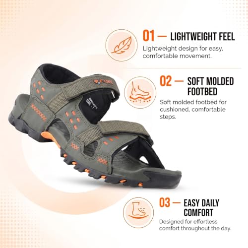 Image of FUEL Sandals & Floaters for Mens & Boys Comfortable & Lightweight Dailywear, Anti-Skid Flexible & Breathable for Running, Walking Stylish Casual Sandal for Outdoor Footwear For Gents (Timberland)