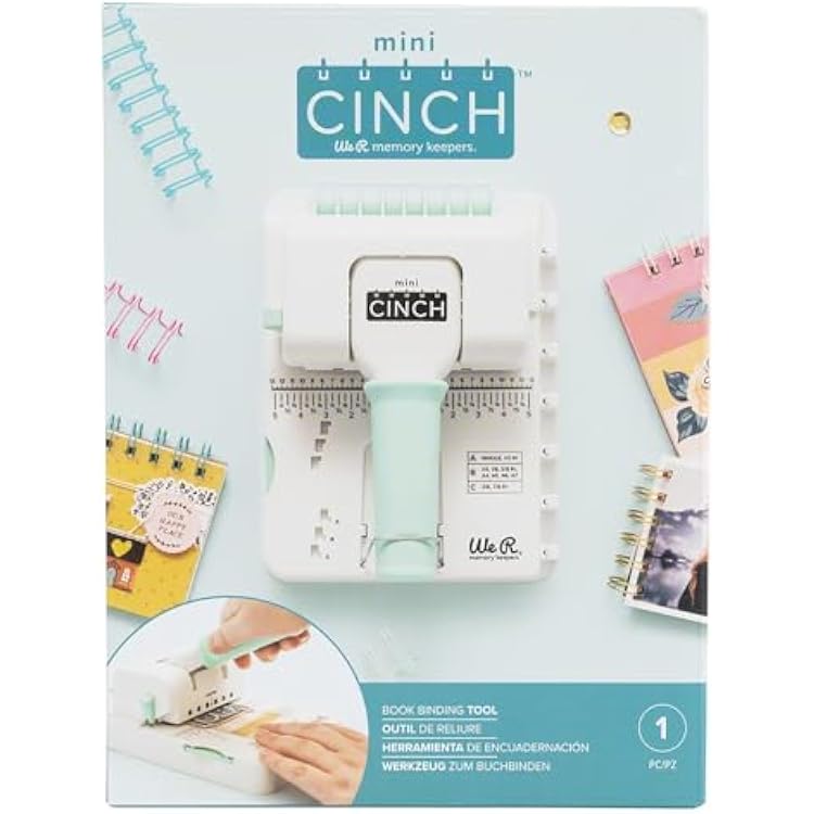 We R Memory Keepers Mini Cinch Bookbinding Machine - Small Craft Tool Compatible with Wire or Spiral Coils - Make Professional Books, Notebooks, Calendars, and Journals
