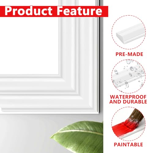 Molduras autoadhesivas blancas de 6m x 32mm para decoración de paredes y armarios 5