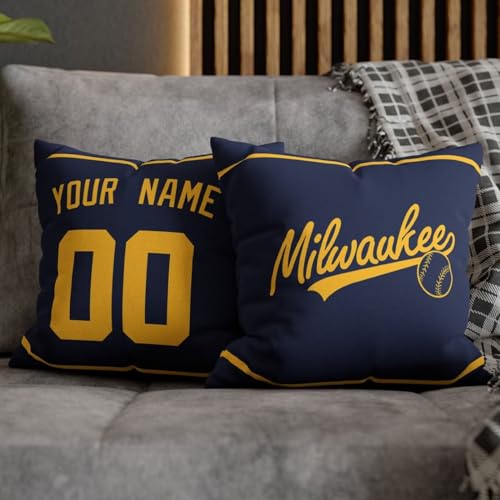 ANTKING Milwaukee Throw Pillow Custom Name and Number for Men Women Boy Personalized Gift