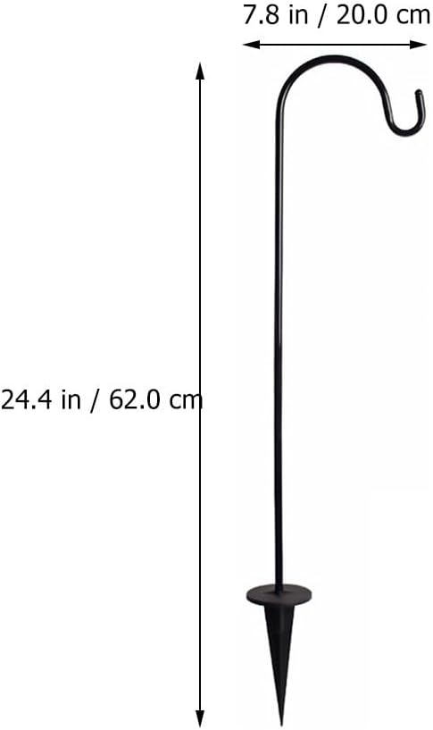 IMIKEYA 6 Pack Shepherd Hooks for Outdoor: 24. 4 Inch Metal Steel Bird Feeder Pole Black Adjustable Shepard Hook for Garden Plant Lantern Hanging Wedding Decor Holder