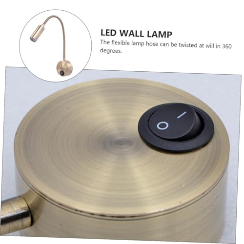 Lámpara de pared ajustable de lectura nocturna dorada con luz LED de 3w para dormitorio 3