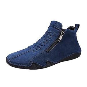 Freizeitschuhe Herren Walkingschuhe Mit Seitlichem ReißVerschluss | Bequeme Passform Slip On Wanderschuhe Trekkingschuhe FüR MäNner | LäSsige Sportliche Fitnessschuhe Joggingschuhe FüR Outdoor