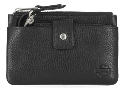 Harley-Davidson Women's Pebble Leather Bar & Shield Vintage Wallet - Black
