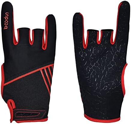 Professional Anti-Skid Bowling Gloves for Women Men Comfortable Bowling Accessories Semi-Finger Sports Gloves Mittens for Bowling,Fits on Right and Left Hand (1 Pair)