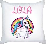 impression direct Coussin fillette personnalisé licorne