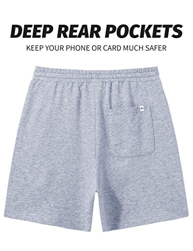 Sweat Shorts For Men 5 Inch Inseam Shorts Athletic Gym Workout Casual Cotton Shorts For Running Pajama Lounge Summer Shorts(B/G,S) #TOP1