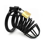 3 Sizes of Men's Long Metal Silver Cages, Ventilated and Breathable, Black and Silver (40mm/45mm/50mm)-USZZ28 (Black, 45mm)