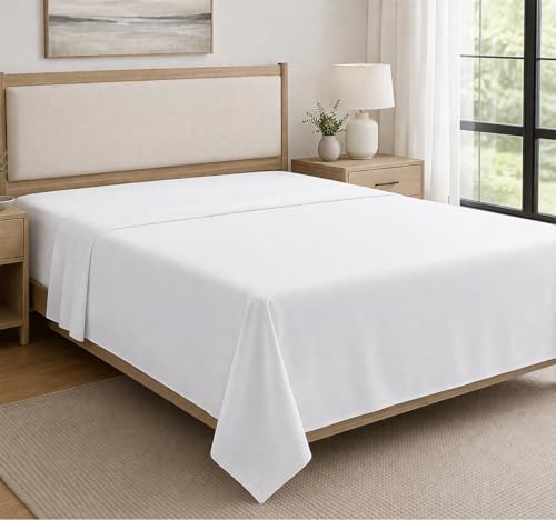 Mattress-Homes Queen Flat Sheet (White)