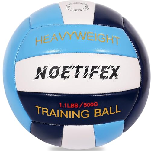 Noetifex 1.1LBS Heavy Weight Volleyball Size 5 Official Setter Training Volleyball for Adults Durable PU Indoor Outdoor Volleyball Trainer Spike & Passing Practice Ball for Skill Improvement