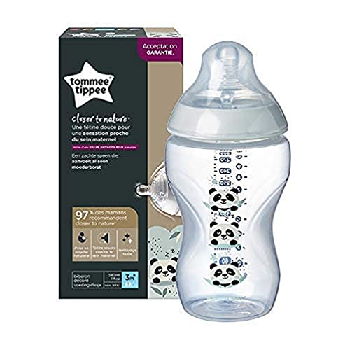 Tommee Tippee Biberón Closer to Nature, Pip el Panda, 340 ml, 1 Unidad