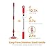 HAPINNEX Spin Magic 360 Upgraded Mop Handle with 2 Pack Microfiber Mop Head Refills Set Replacement for Any Hand Press and Pedal Mop Buckets