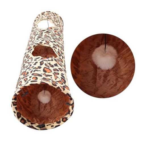 Tunnel pour chat léopard pliable YARNOW avec papier sonore - 8
