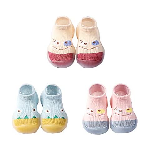 CHAYANG 3 PACK Baby Girls Sock Shoes Anti Slip Infant Warking Socks for 12-18 Months Cover
