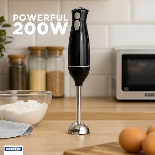 STATUS Concord Hand Blender, 200 W Corded Stick Blender with 2 Speed Settings, Stainless Steel Blade and Detachable Rod, Lightweight and Compact, Black (CONCORD1PKB4) - Image 5