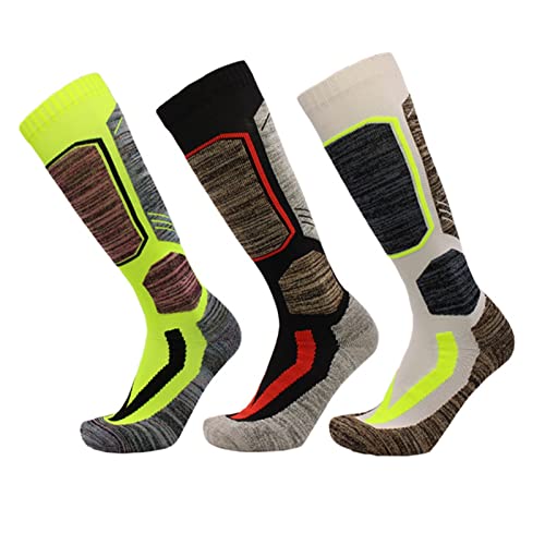 LHYLHY Meias grossas de algodão para esqui na altura do joelho para esportes de inverno e snowboard,