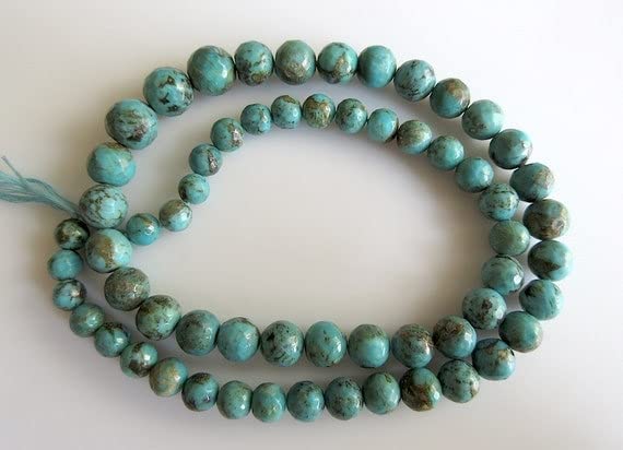 Turquoise d'Arizona facettée perles de protection naturelles pour créer un bijou porte-bonheur
