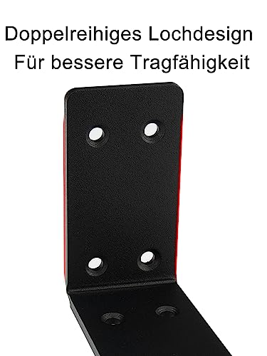 Soporte Estante L Resistente, Escuadra Metálica Negra de Pared, Soporte Triangular Acero,para Balda Flotante Madera, Organizador Armario, Almacén Garaje Carga 200KG