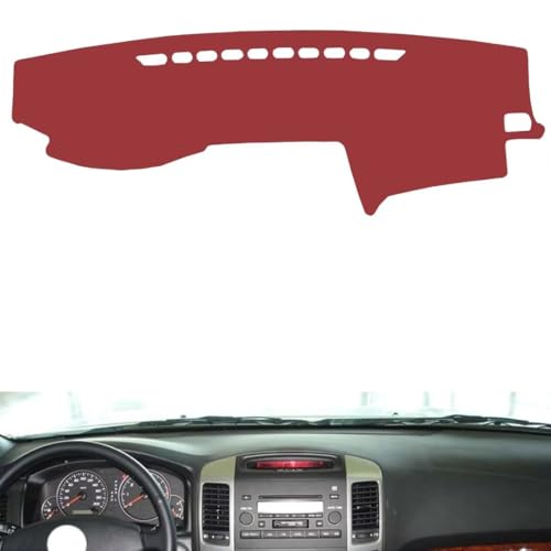 Leather Dash Board Cover mat Compatible with Toyota Prado (2700) 2004-2006，Anti-Slip,Sun Protection Dashboard Cover-red