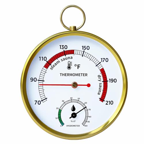 Thermomètre hygromètre pour sauna [fonction 2 en 1] – Thermomètre de sauna précis pour une mesure précise de la température et de l'humidité – Hygromètre Thermomètre pour sauna Accessoire de sauna