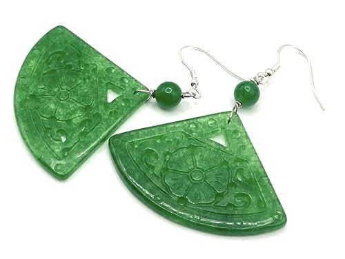 Boucles d'oreilles en jade vert, le cadeau idéal en argent 925