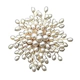 [Herbeluemily]ブローチ パール フラワー コサージュ フォーマル 卒業式 入学式 結婚式 おしゃれ 花 A flowerホワイト HM-0185-R12-A
