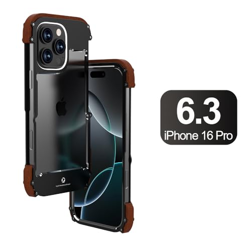 Coque iPhone 16 Pro Max en métal et silicone noir, l'élégance rigide
