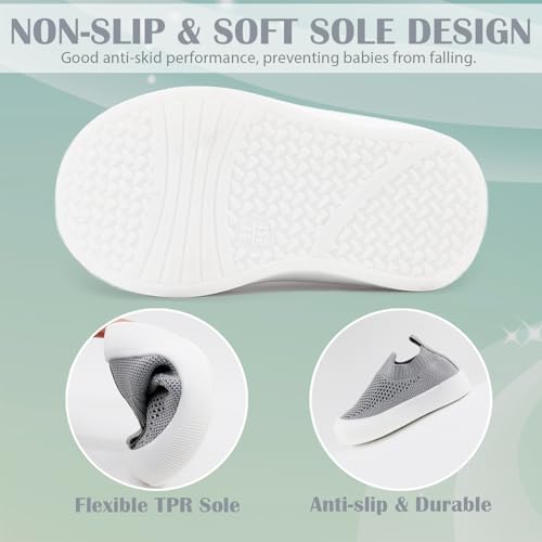 Baby Toddler Sock Shoes, Non-Slip Soft Infant Toddler First Walking Shoes Mesh Breathable Kids Slippers with Soft Rubber Sole for Boys Girls Lightweight Slip-on Sneakers Baby Trainers Indoor Outdoor - Image 5