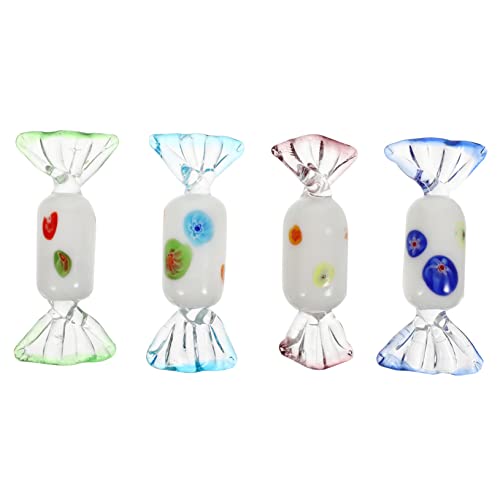 OUNONA Decoración De Dulces De Vidrio 4 Adornos Realistas y Duraderos Para Hogar y Escritorio