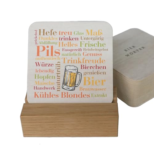 Deine Wörter Bierdeckel-Set 30 hochwertige Papp-Bierdeckel mit witziger Schlagwortwolke rund ums Bier