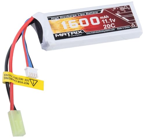 Evike Airsoft - Matrix High Performance 11.1V Brick Type Airsoft LiPo Battery (Model: 1600mAh - 20C / Small Tam)