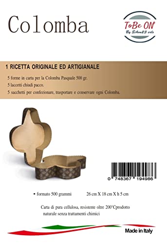 5 Stampi Colomba 500 gr. - 5 Sacchetti Alimentari